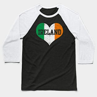 Ireland Flag Heart Irish St Patrick's Day Baseball T-Shirt